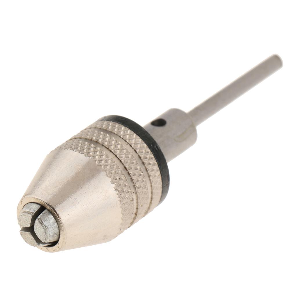 Keyless Hex Shank Drill Chuck Adapter Conversion Tool 0.3-6.5mm Silver