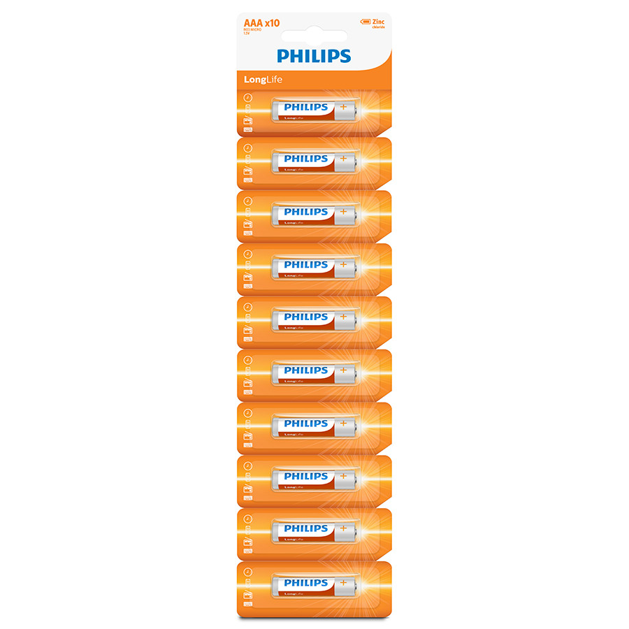 Combo 3 Vĩ Pin Kẽm Philips AAA R03L10S