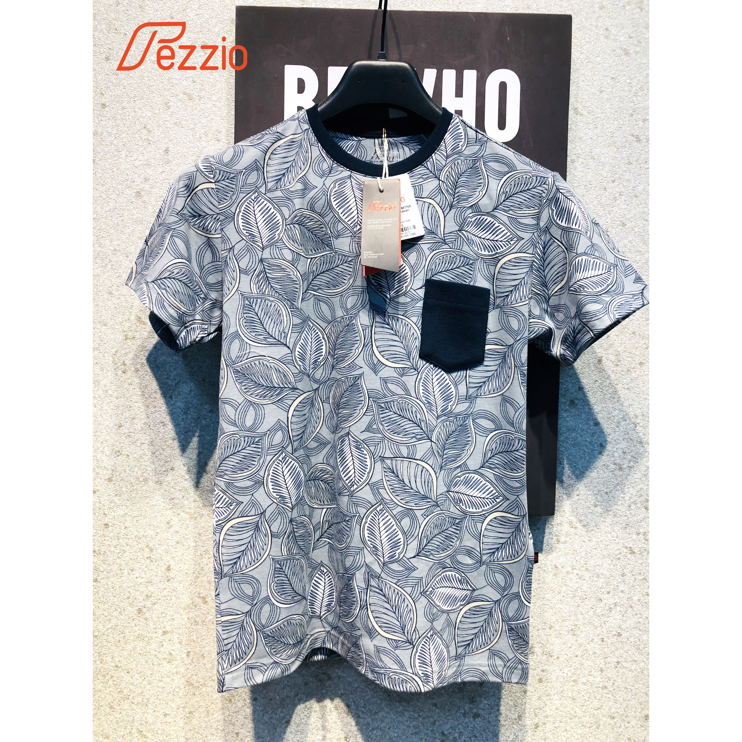 Áo t - shirt cổ tròn  body nam chất cotton 100% thương hiệu Fezzio