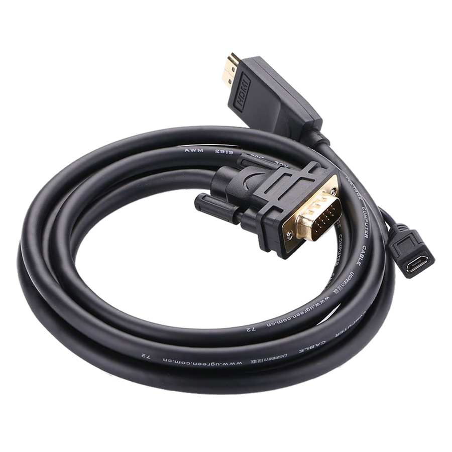 Dây Cáp Chuyển Đổi HDMI To VGA Hỗ Trợ Nguồn Ugreen 30449 (1.5m)  - Hàng Chính Hãng