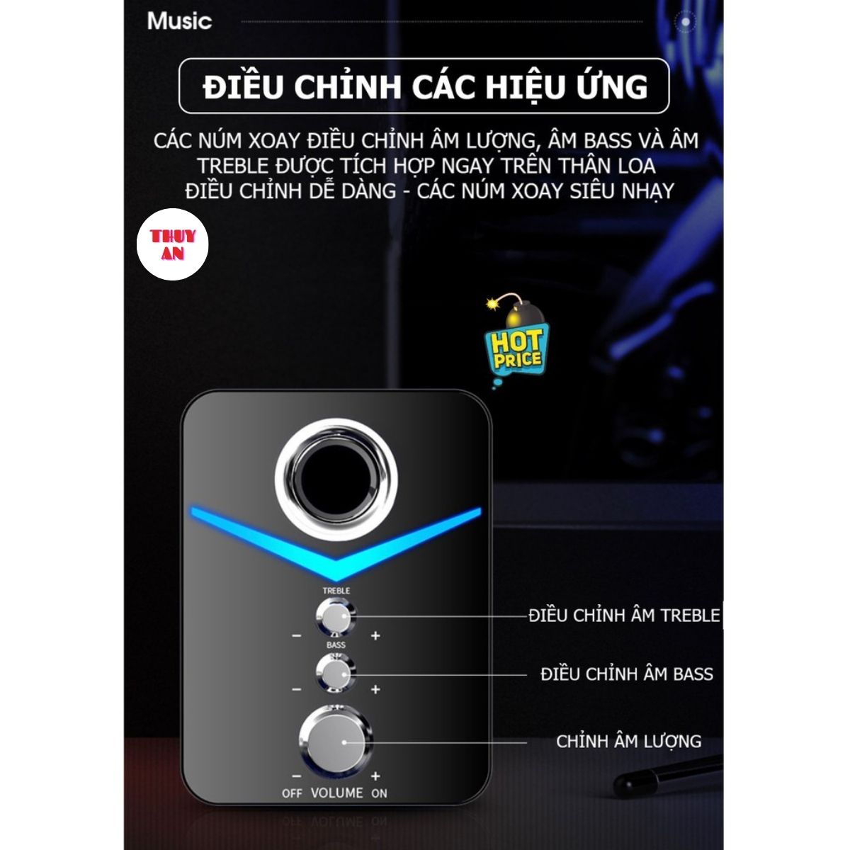 Loa vi tính để bàn MC D221 SUPER BASS cực đã, có LED, dòng loa máy tính cao cấp cho laptop, pc, điện thoại - Hàng nhập khẩu