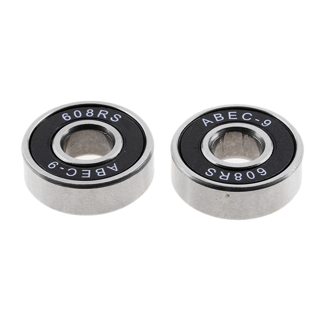 40pcs Frictionless Abec 9 Skateboard Roller Skate Bearings 608-RS 8x22x7mm