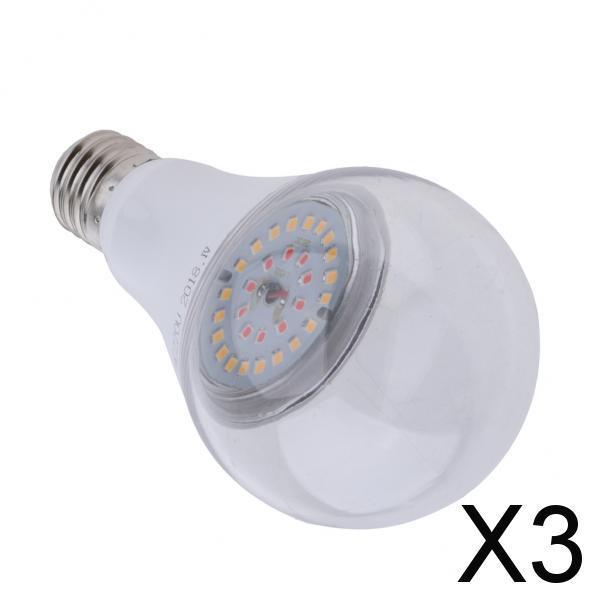 3xE27 Base LED Grow Light Bub Fruit Flower Plant Grow Lamp for Indoor Plants  Warm White_15W