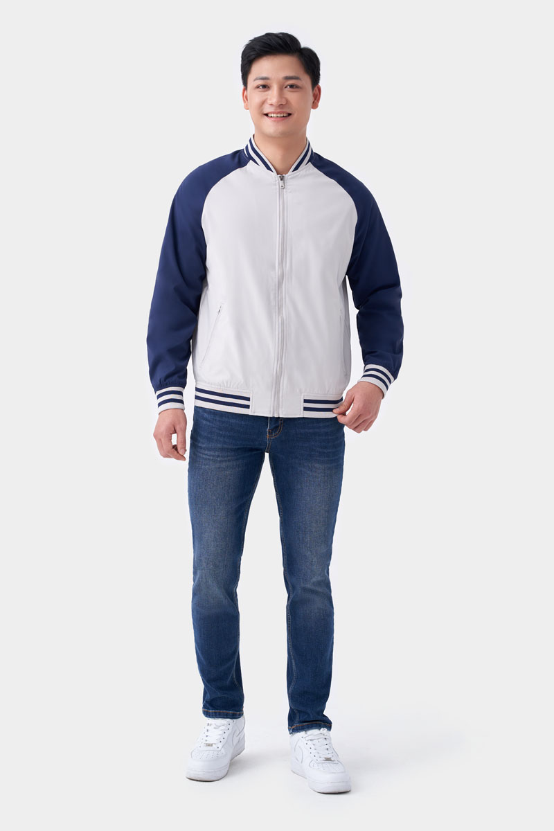 Áo Khoác Bomber Nam 5S FASHION Tay Raglan Trẻ Trung, Bo Phối Dệt Kẻ Năng Động (AKB24060)