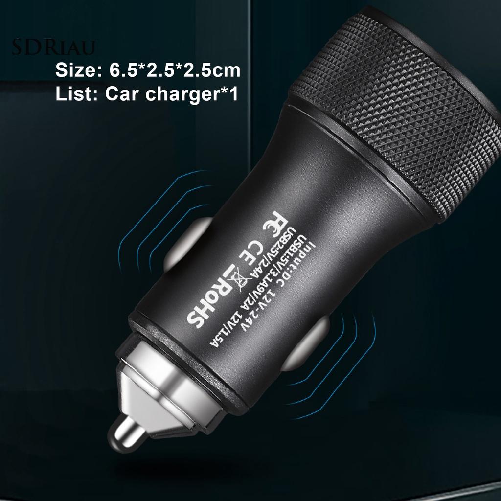 PEMG Lightweight USB Car Charger Quick Charge Dual USB Auto Charger Dual USB for Mobile Phone
