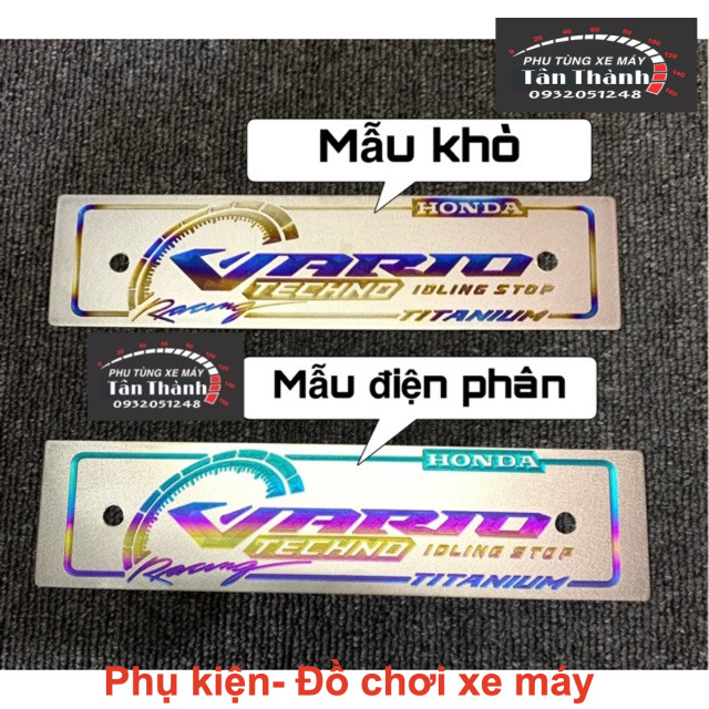 Bảng tên titan Vario - Kiểu 2: điện phân,Kèm 2 ốc proti