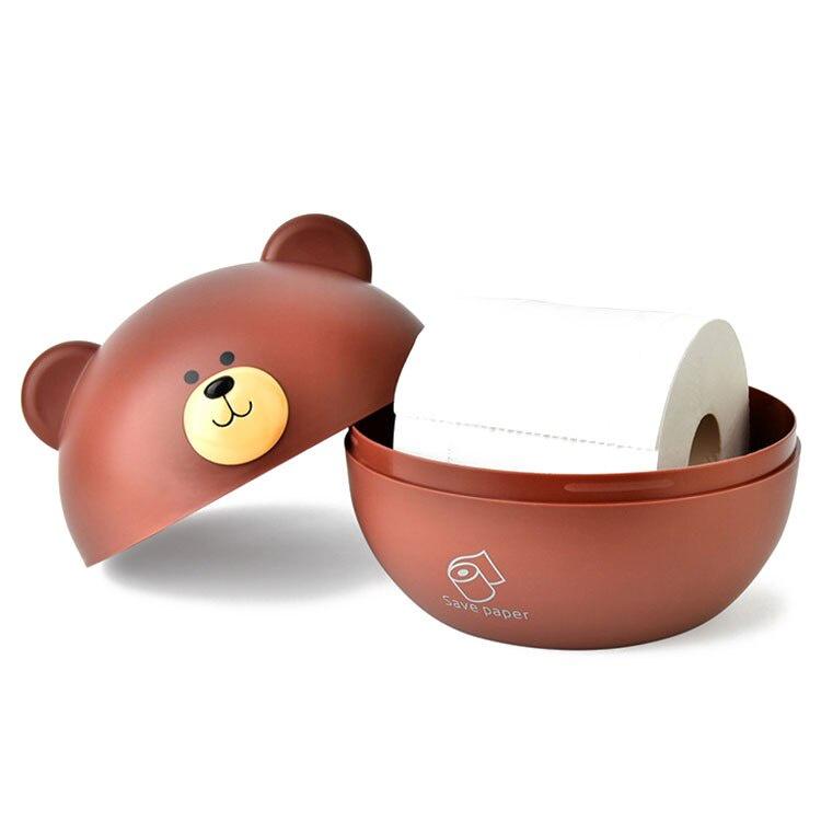 Cute bear tissue box Nordic Roll paper storage box Round Shaped Tissue Box Container Towel Napkin Tissue Holder