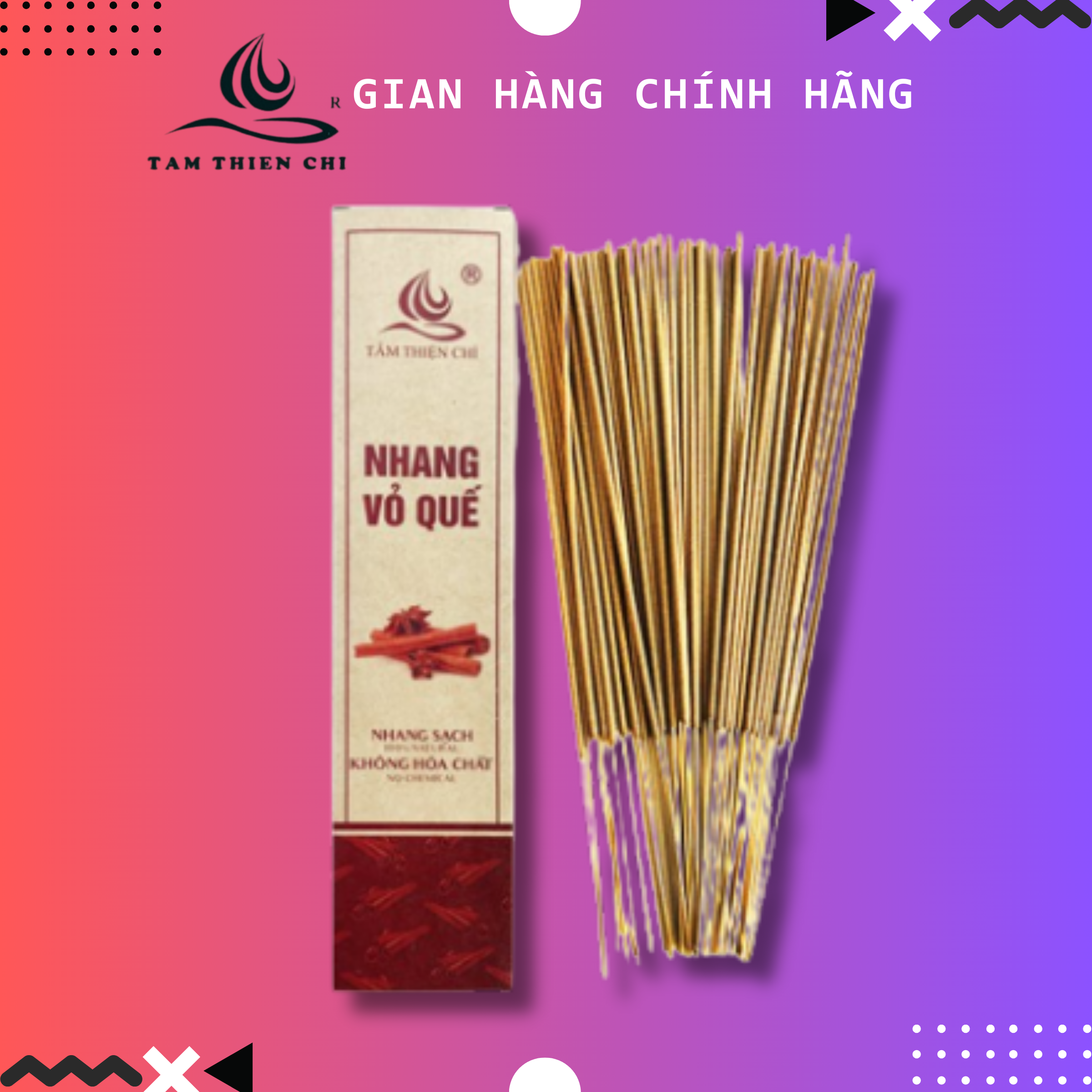 Nhang sạch Vỏ Quế Tâm Thiện Chí hộp 50 cây