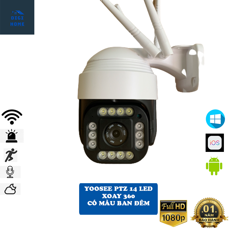 CAMERA WIFI &quot;YOOSEE&quot; 4 râu 14 LED 5.0 MPX CỰC SÁNG. CẢNH BÁO CHỐNG TRỘM - Hàng chính hãng