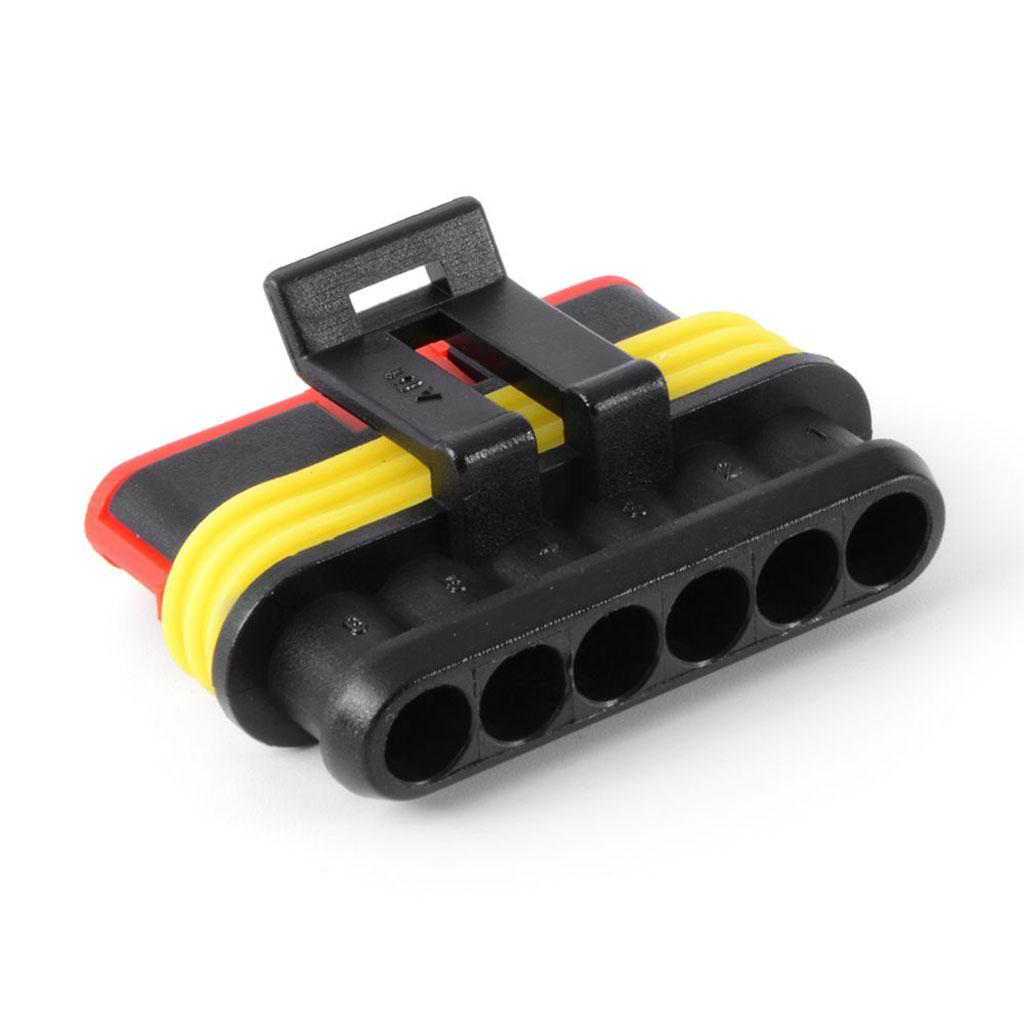 1 2 3 4 5 6 Pin Car Waterproof Electrical Terminal Wire Connector + Fuses
