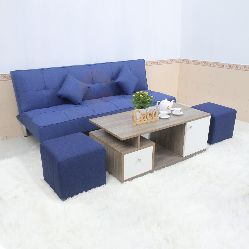 BỘ BÀN GHẾ SOFA BED CACO MÀU XANH DƯƠNG