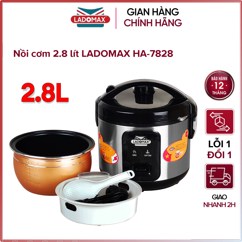 Nồi cơm điện nắp gài 2.8 lít Ladomax HA-7828 - Hàng chính hãng