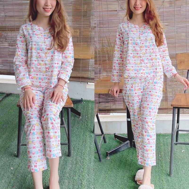 Đồ bộ mặc ở nhà 3 màu chất thô hàn