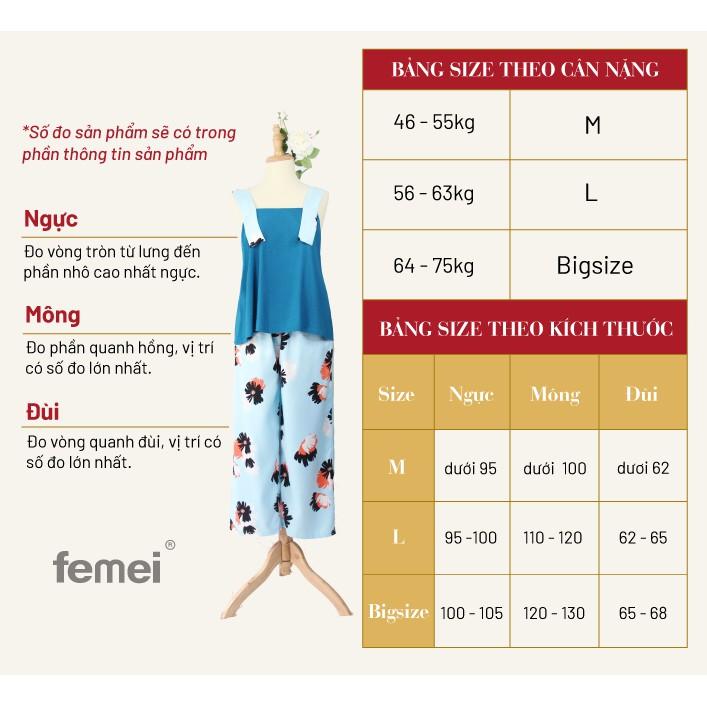 FEMEI - Đồ bộ mặc nhà áo 2 dây 5cm quần dài BDP005