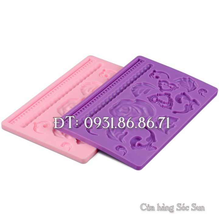 Khuôn silicon viền hoa hồng - Mã số 1635