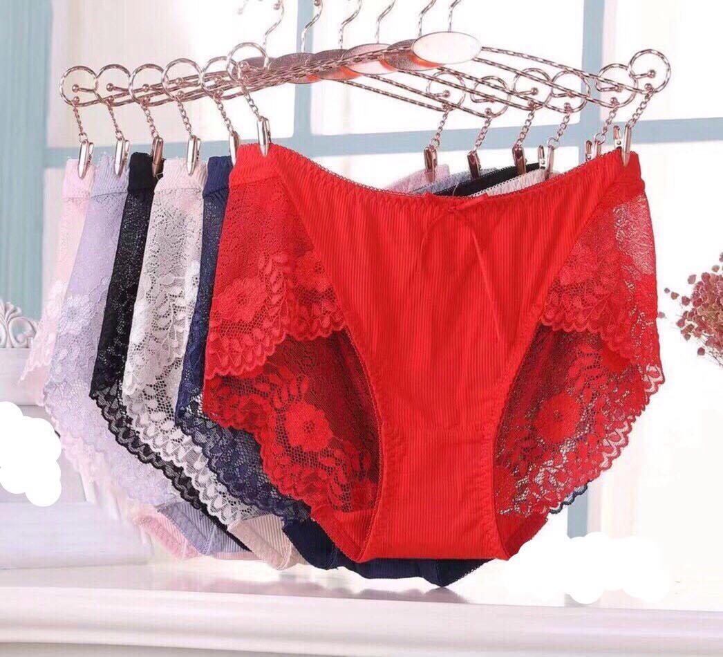 Combo 5 quần lót cotton phối ren siêu đẹp sexy phom to cực đẹp