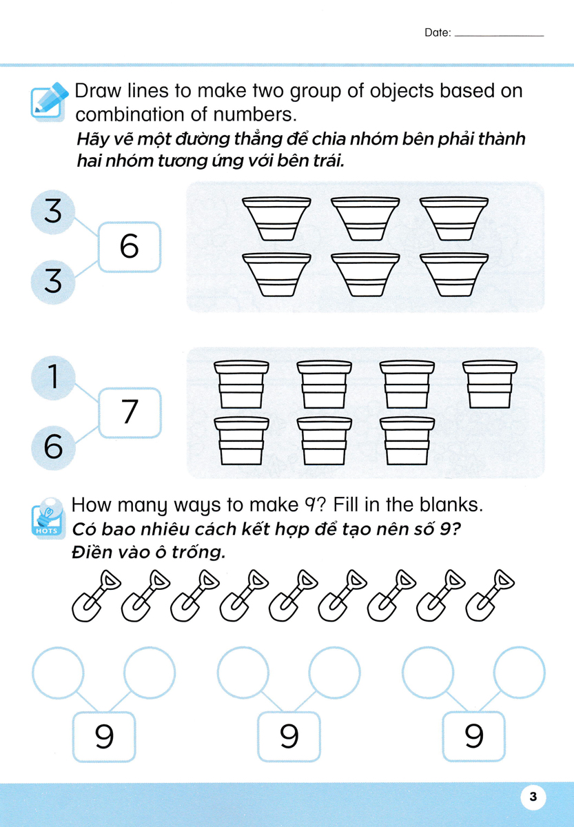 Toán Song Ngữ Tiền Tiểu Học - Activity Book - Sách Luyện Tập 4 _NN