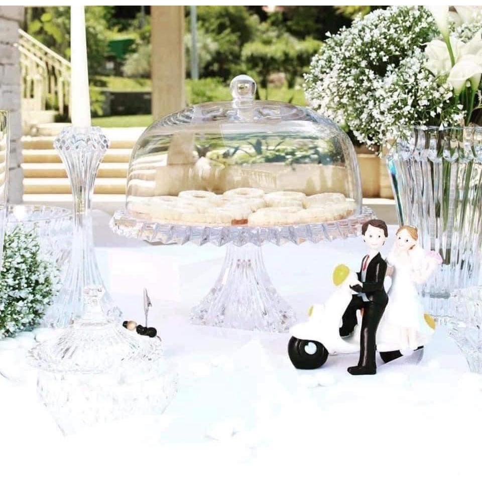 Chân Bồng Pha Lê Rogaska Đựng Đồ Ăn, Trái Cây, Bánh Mứt Kẹo, Có Nắp, Đường Kính 33cm Dùng Trang Trí Bàn Tiệc, Nhập Đức