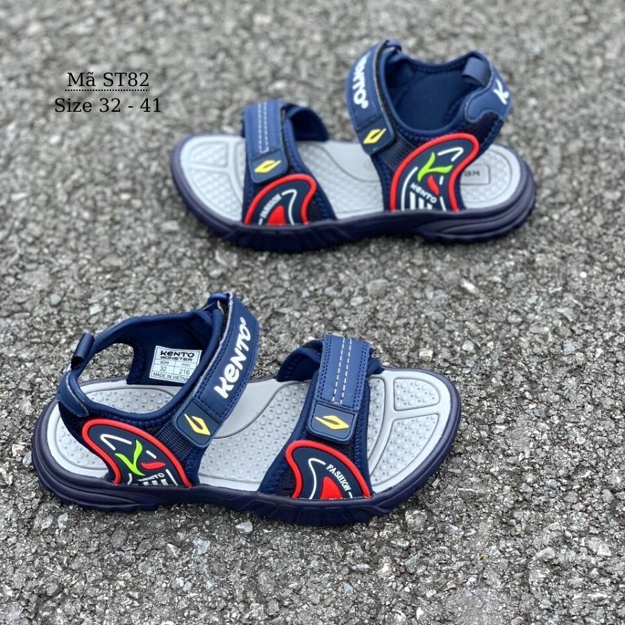 Giày sandal KENTO bé trai quai hậu dán êm nhẹ chống trơn trượt cao cấp cho trẻ em 6 - 15 tuổi đi học đi biển ST82