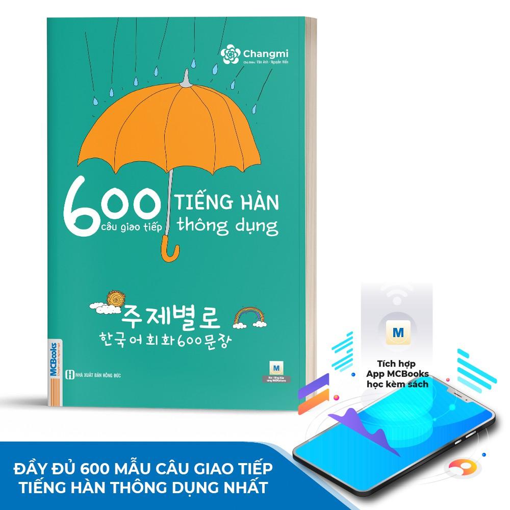 Sách - 600 Câu Giao Tiếp Tiếng Hàn Thông Dụng Dành Cho Người Tự Học