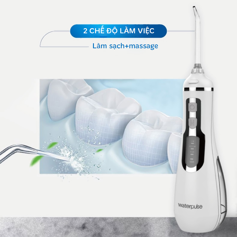 Máy Tăm Nước Waterpulse V500 Thế Hệ Mới-Xịt vệ sinh răng miệng, Niềng Răng