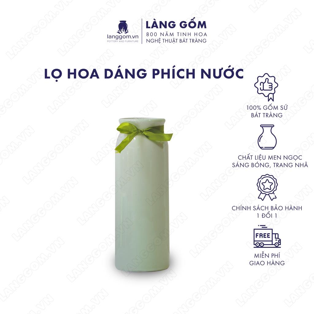 Bình hoa, lọ hoa Gốm sứ Bát Tràng cao cấp Men ngọc phích nước dùng làm quà tặng, trang trí - Làng Gốm Bát Tràng