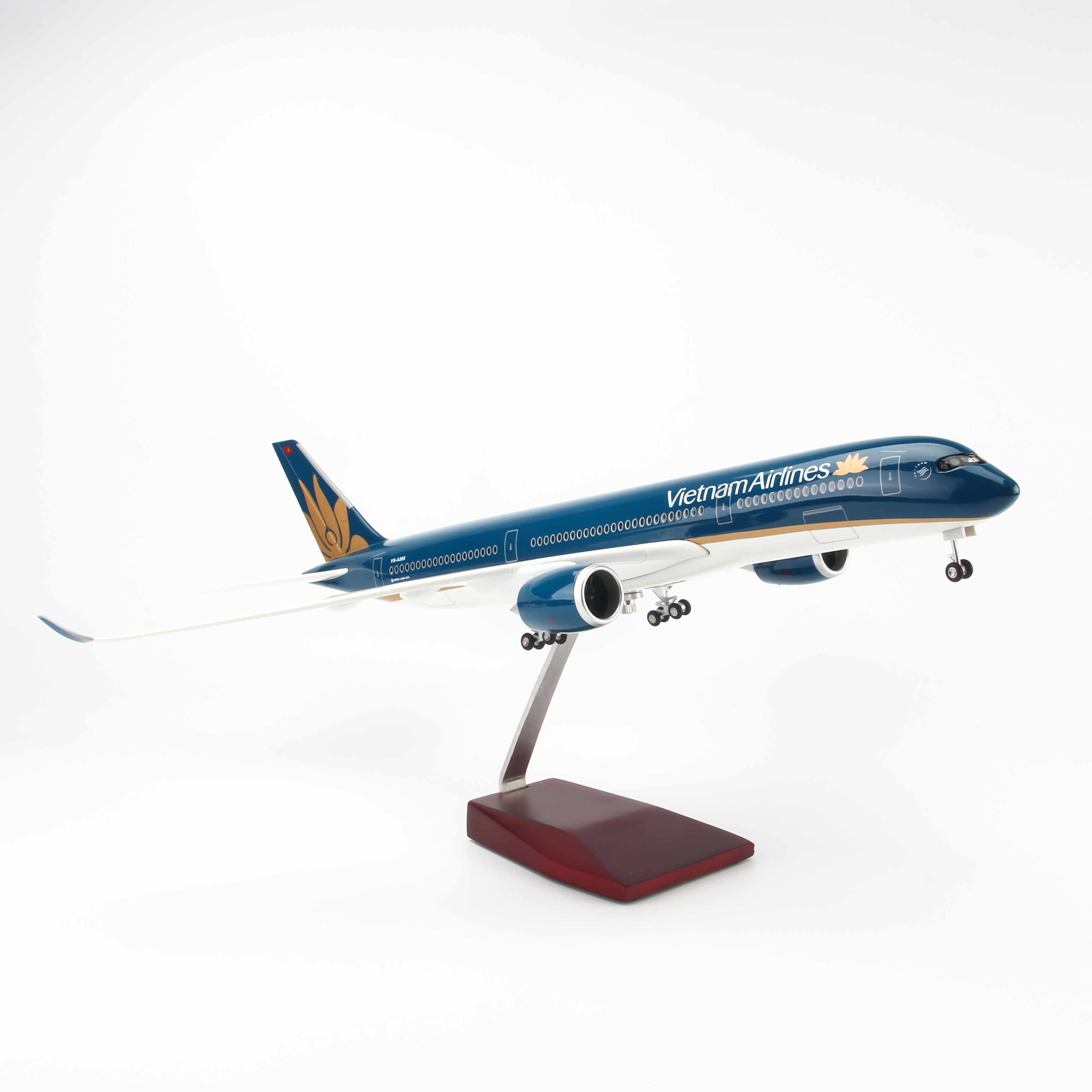 Mô hình máy bay Vietnam Airlines A350 lắp ráp có đèn 47cm MBMH46