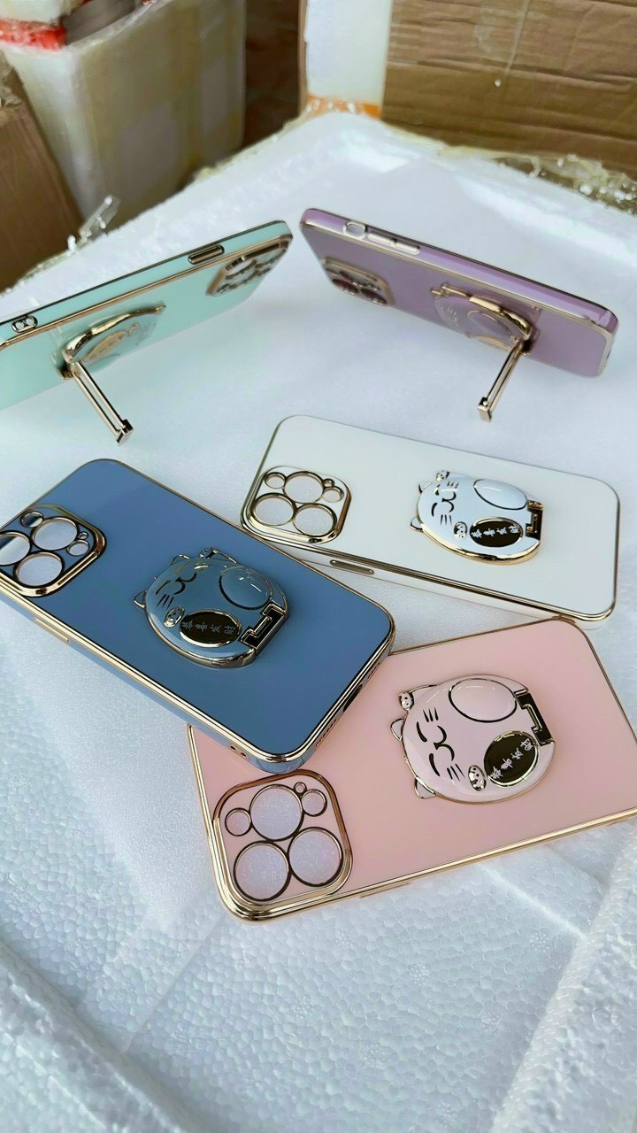 Ốp Điện Thoại Mèo Thần Tài Kèm IRing Dành Cho iphone 14 promax, 13 promax, 12 promax, 11 promax, xmax_A143