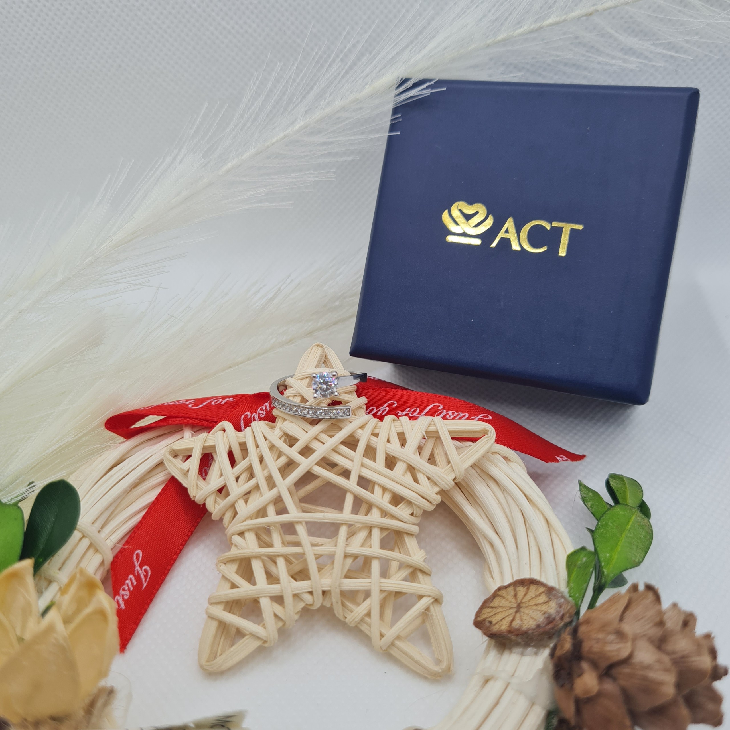 Nhẫn mặt đá nhỏ chất liệu bạc 925 thời trang phụ kiện trang sức nữ sang trọng