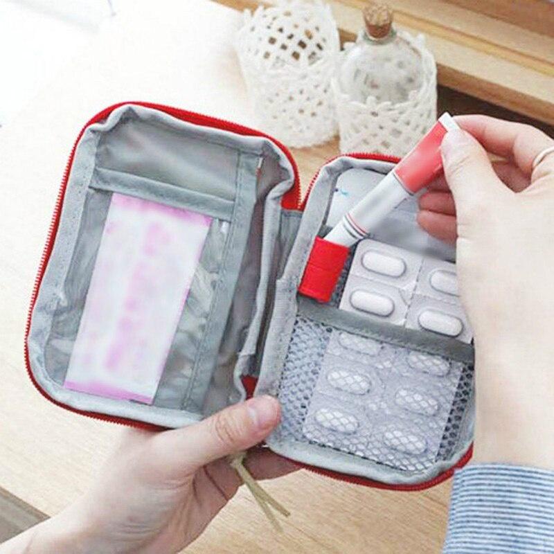 Bộ sơ cứu mini di động Túi đựng thuốc dành cho trường hợp khẩn cấp Hộp chia nhỏ thuốc tiện lợi.