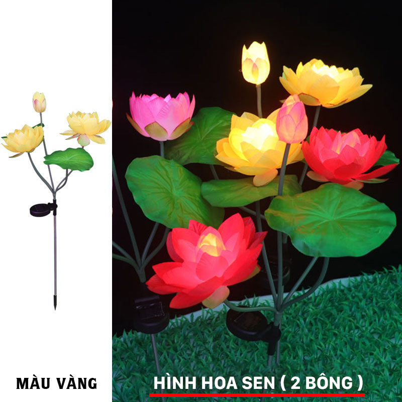 Đèn trang trí năng lượng mặt trời hoa sen, tích kiệm điện, bóng siêu sáng, chống thấm nước - DA3150