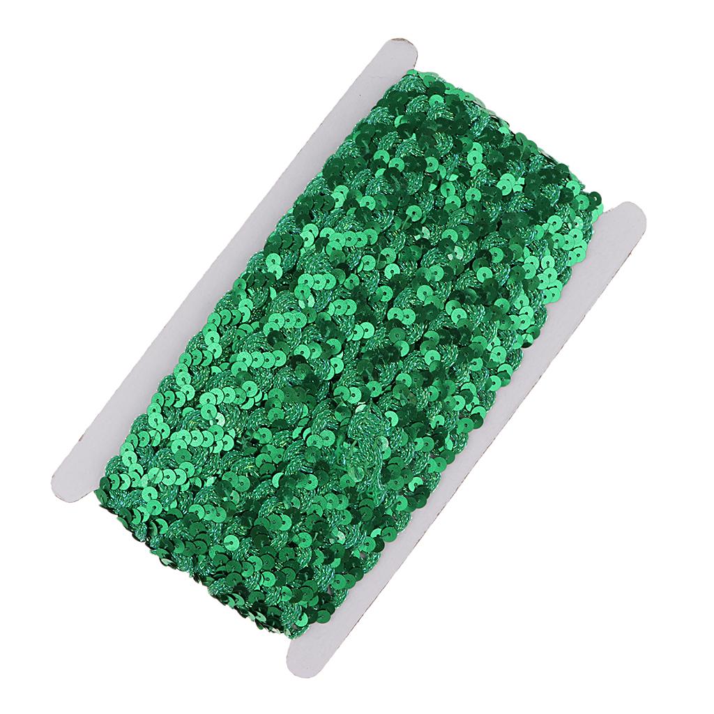 13m Sequins Paillette Ribbon Trim Braid Trim Lace DIY Sewing Clothing Green