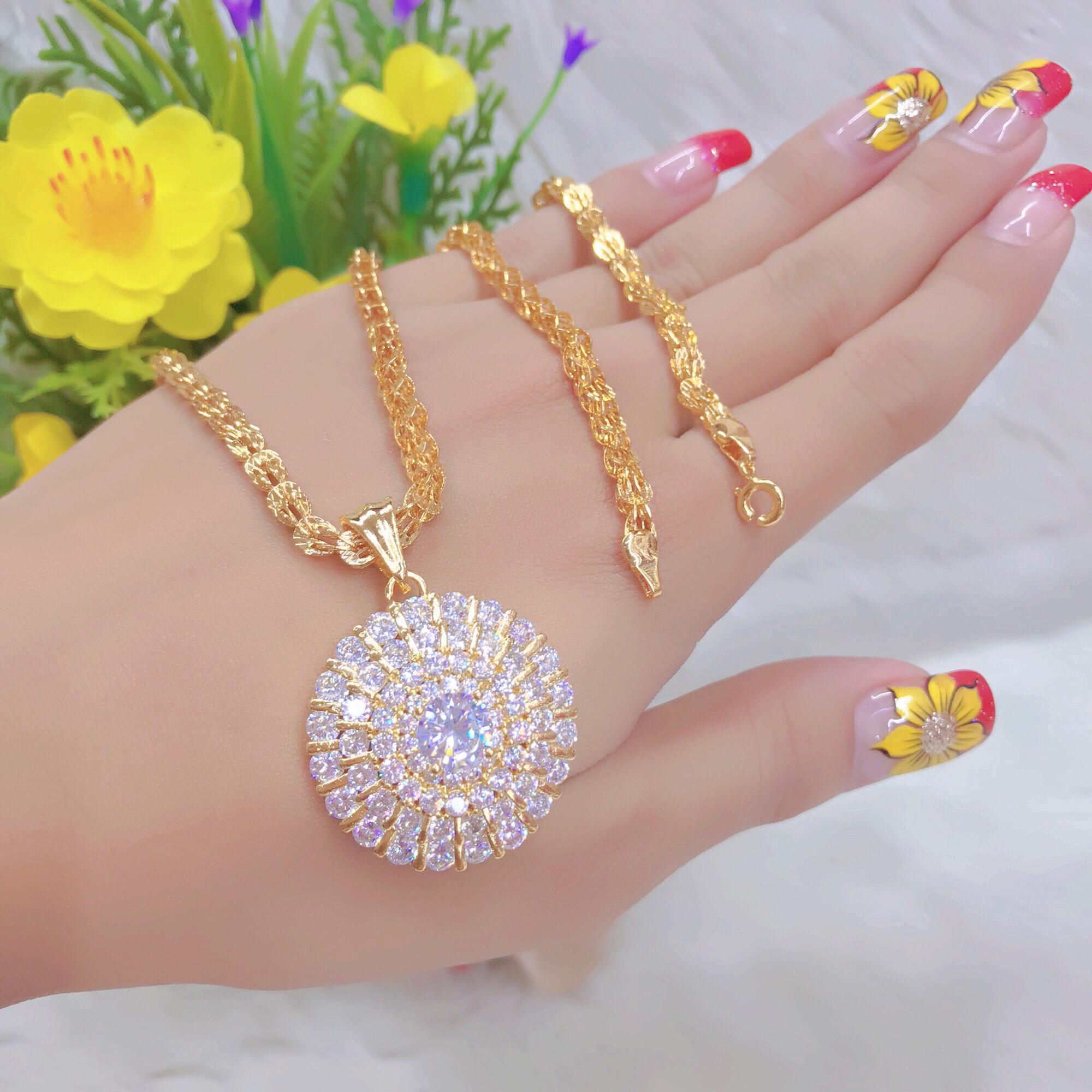 Dây chuyền nữ mặt xoàn cao cấp bền màu TH52