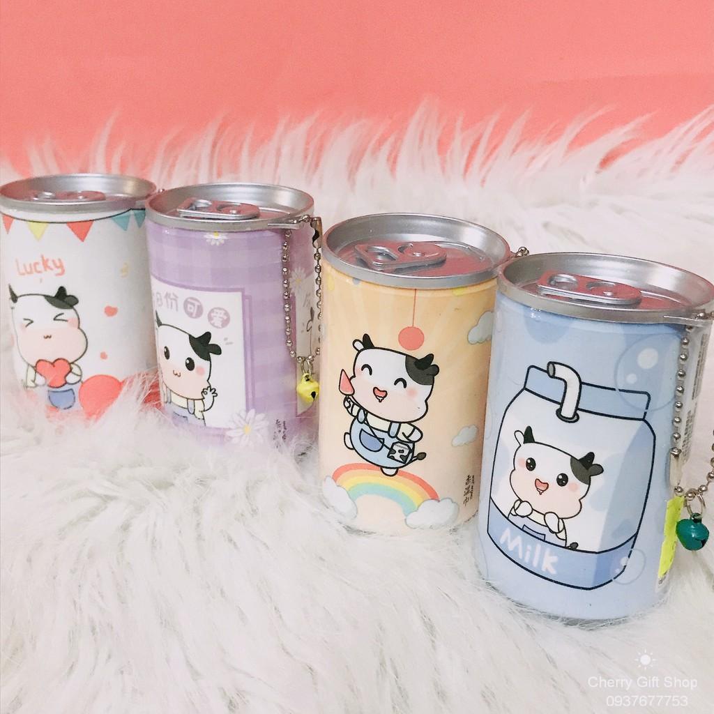 Móc Khóa Khăn Giấy Ướt Dạng Lon Nước Có Dây Treo / Khăn Giấy Lon Du Lịch