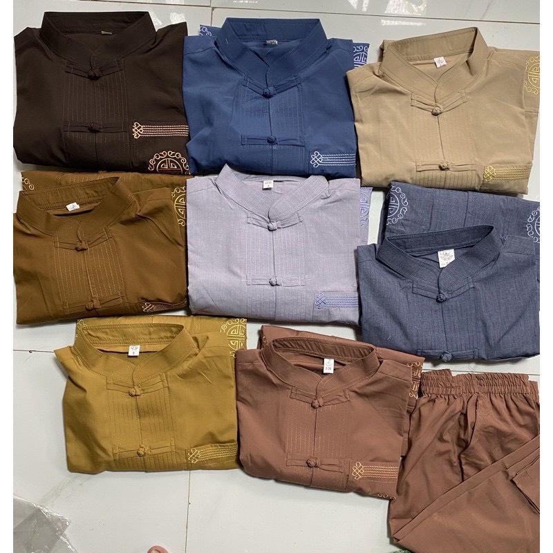 ĐỒ LAM ĐI CHÙA  Lãnh Tụ Thêu Túi Tay Dài