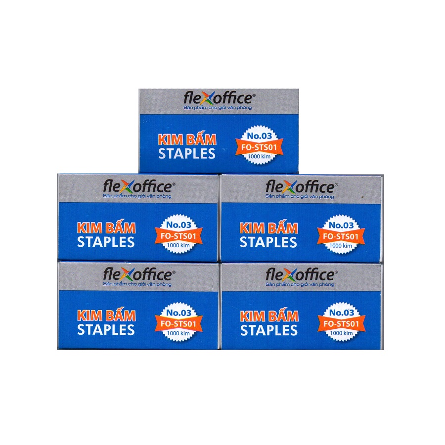 Combo 5 hộp Kim Bấm số 3 Thiên Long Flexoffice FO-STS01