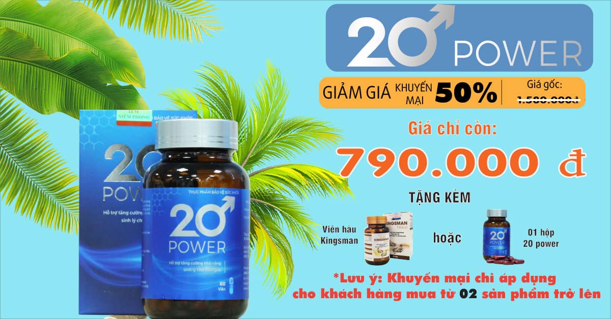 20 Power Viên Uống Tăng Cường Sinh Lý Nam Giới (hộp 60 viên)