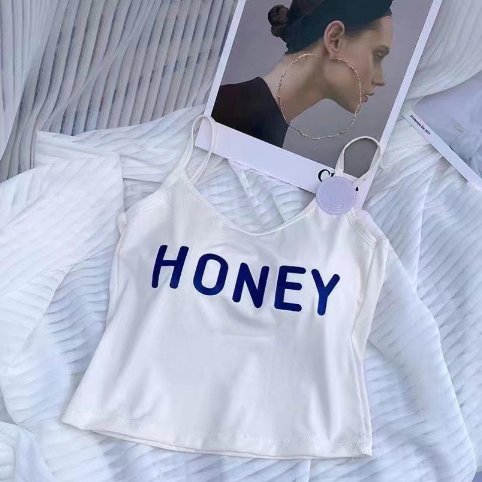 Áo hai dây nữ hở lưng Honey cao cấp chất thun lạnh có miếng lót freesize