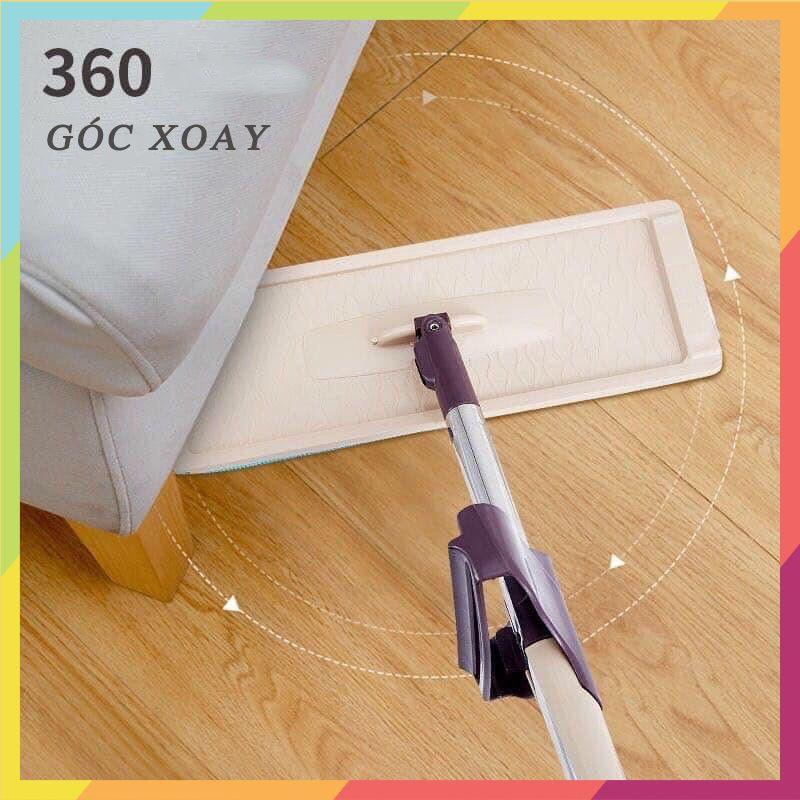 Cây lau nhà tự vắt thông minh xoay 360 độ - Chổi lau nhà, cửa kính, ô tô đa năng cán dài - Tặng 1 bông lau GD019