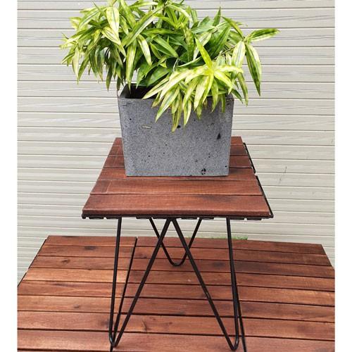 Chậu trồng cây R10xC15xD20cm bằng đá ong xám tự nhiên độc đáo trồng cây để bàn, trang trí văn phòng