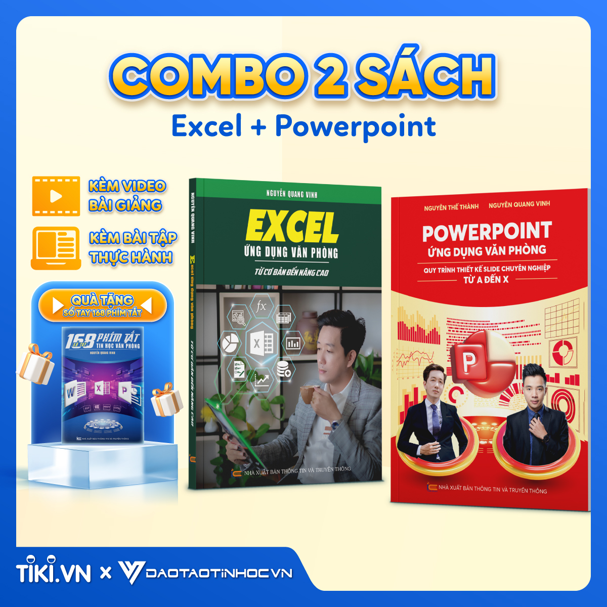 Combo 2 Sách Excel - Power Point ĐÀO TẠO TIN HỌC Chuyên Ứng Dụng Văn Phòng Tặng Kèm Video Khóa Học