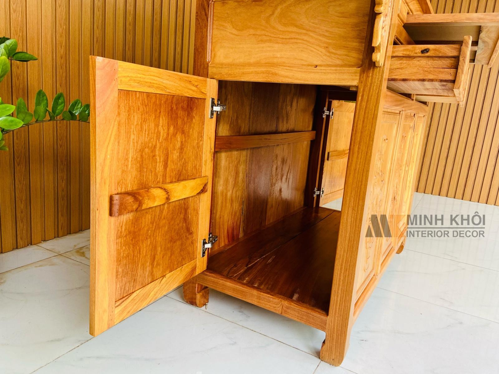 Bàn Thờ Gỗ Gõ Đỏ 2 Tầng, Tủ thờ 2 tầng ,bàn thờ gia tiên gỗ gõ cao cấp