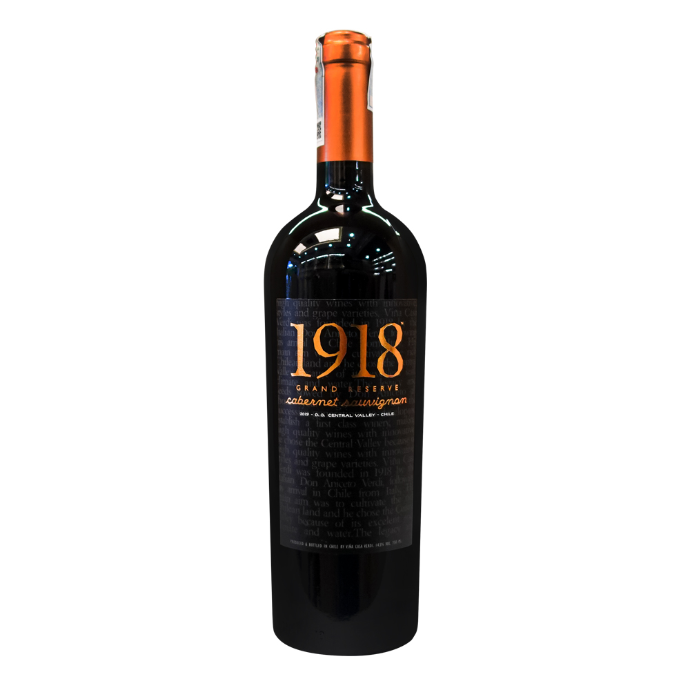 Rượu Vang Đỏ 1918 Grand Reserve Cabernet Sauvignon 750ml 14.5% - Chile - Hàng Chính Hãng