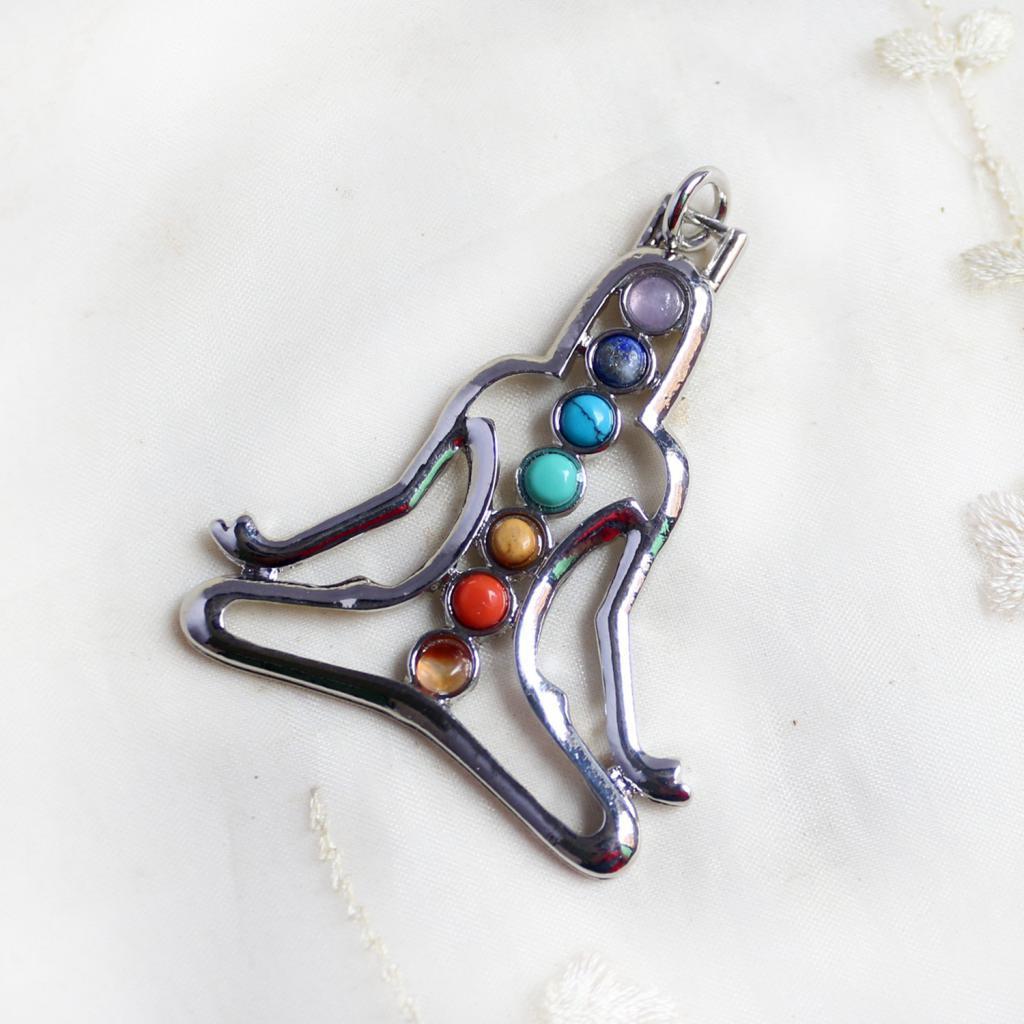 Charm Gem YOGA Buddha 7 Reiki Pendant for Chain Necklace DIY