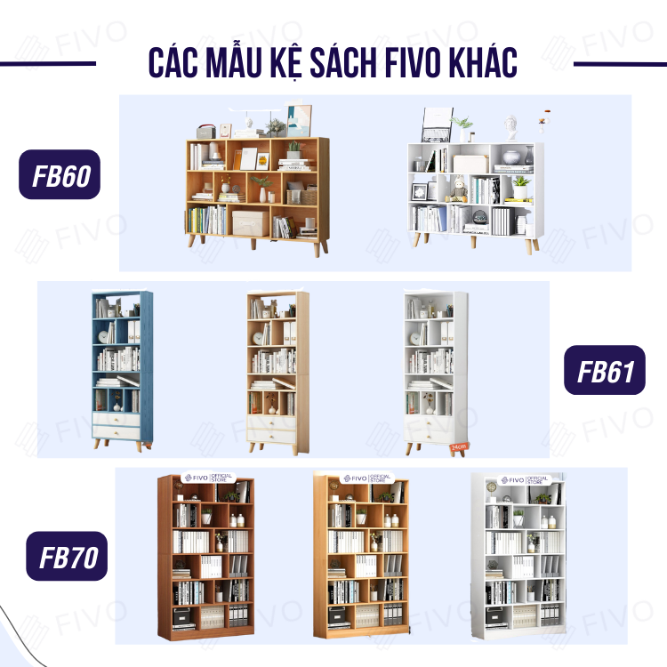 Kệ Sách Gỗ Để Sàn FIVO FB71, Với Tính Năng 2IN1 Đóng Mở Tùy Thích, Nhiều Ngăn Chứa Đồ Rộng Rãi - 4 Tầng