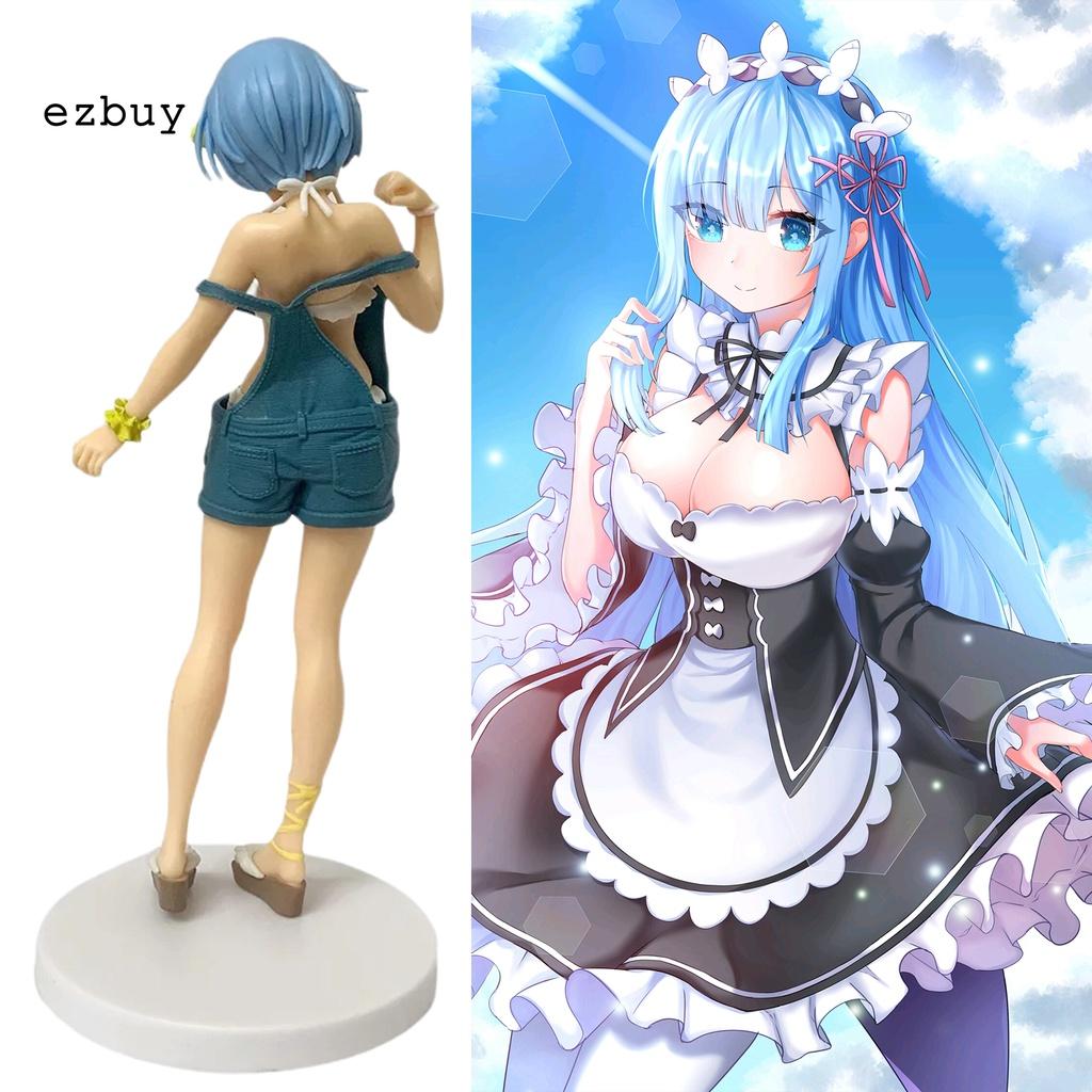 PVC Rem Ram Figure Rem Ram Anime Statue Toy Garden Decor for Movie Lovers