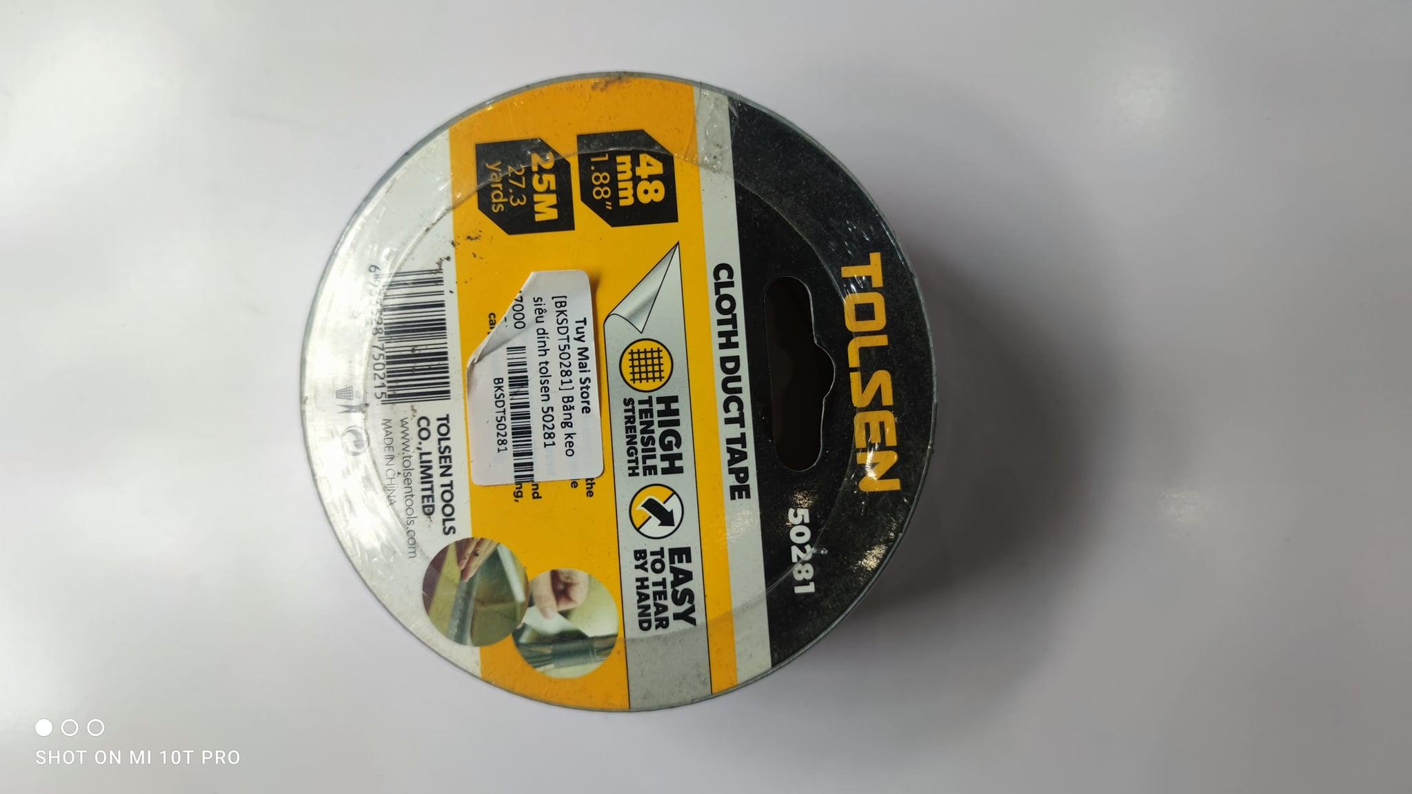 BĂNG KEO VẢI DUCT TAPE - SIÊU DÍNH 25m, 50m TOLSEN 50281, 50282 - HÀNH CHÍNH HÃNG