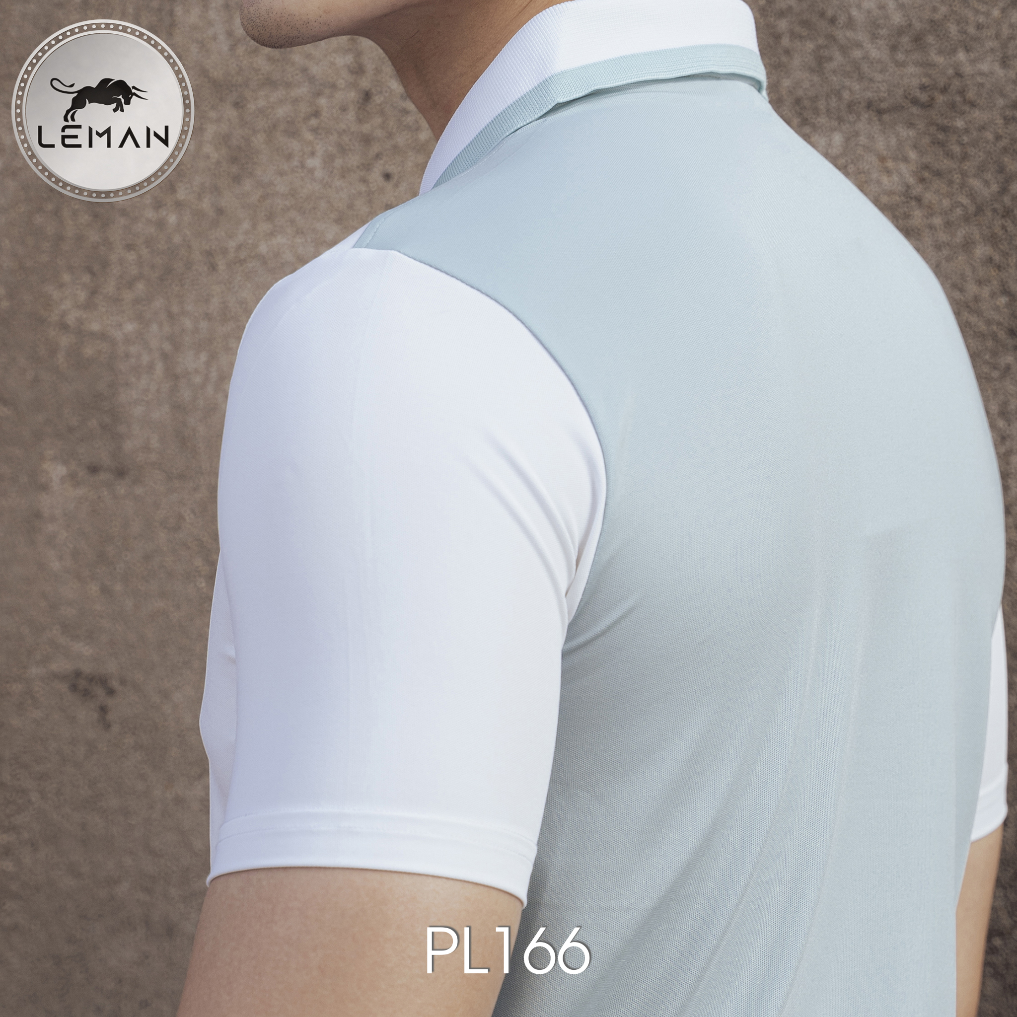 ÁO POLO NAM LEMAN PL166 CAO CẤP - Trắng - Viền Xanh Mint - S (55-73kg)