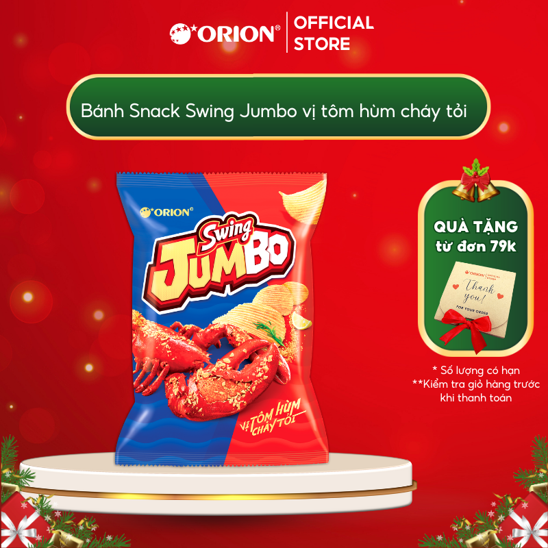 Bánh Snack ORION Swing Jumbo Vị Tôm Hùm Cháy Tỏi 90G