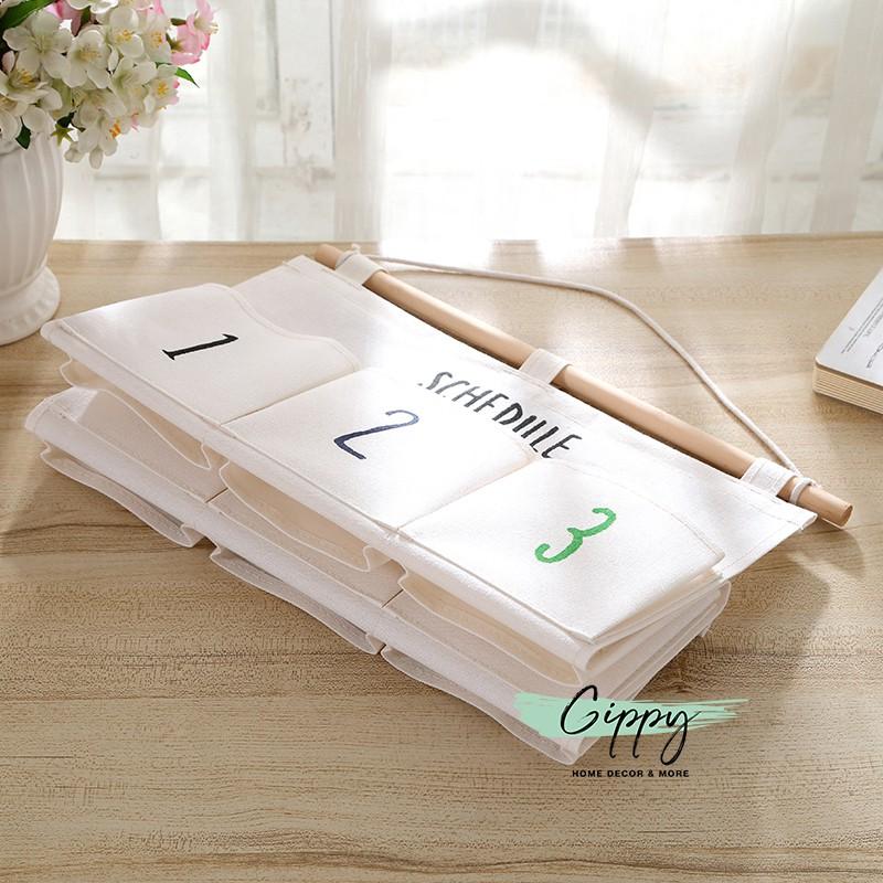 Túi vải treo đồ, giỏ đựng đồ, chìa khóa treo tường nhiều ngăn - phụ kiện tiện ích - Gippy Decor